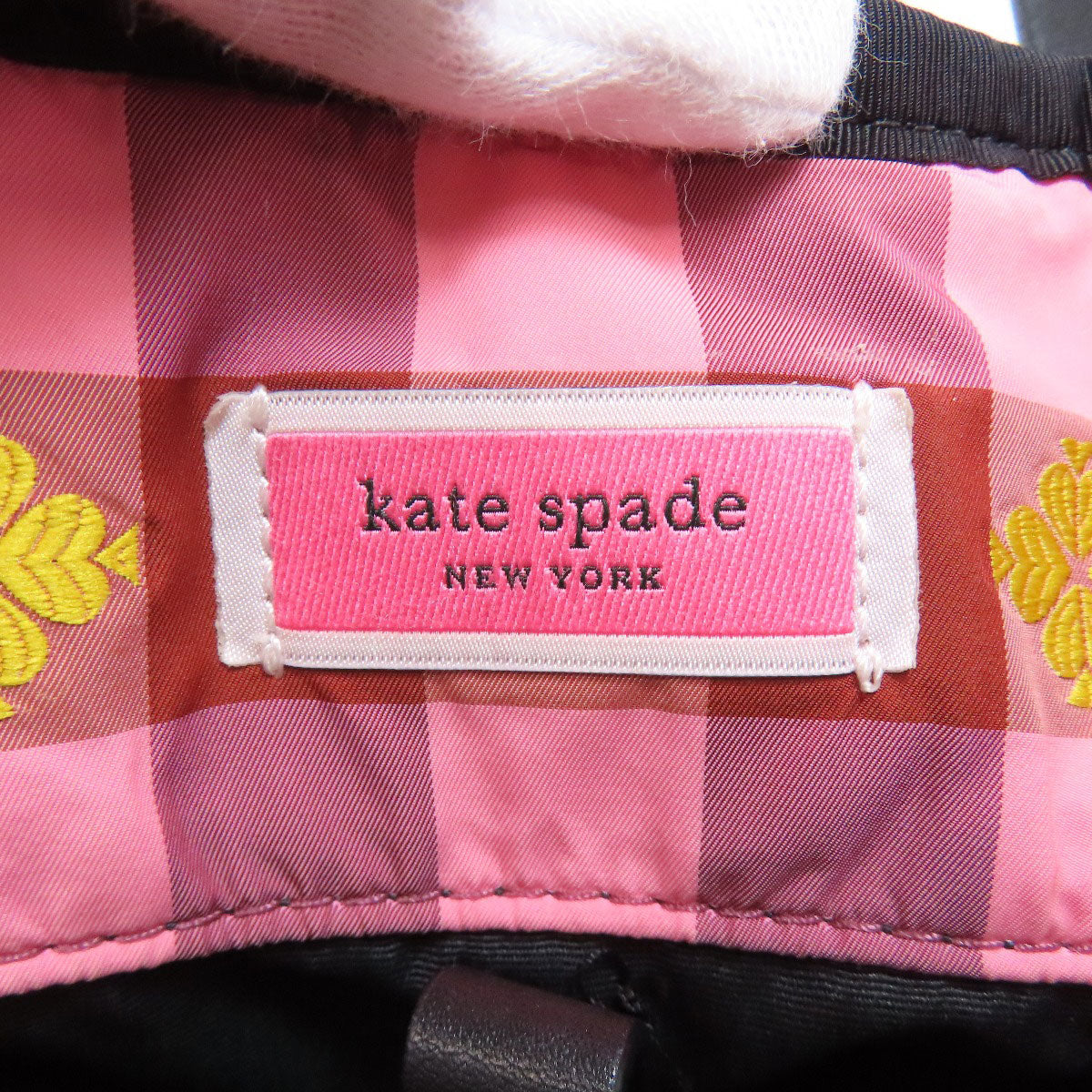 kate spade ケイトスペード モーリー チェック柄 2WAY ハンドバッグ ナイロン レディース 中古