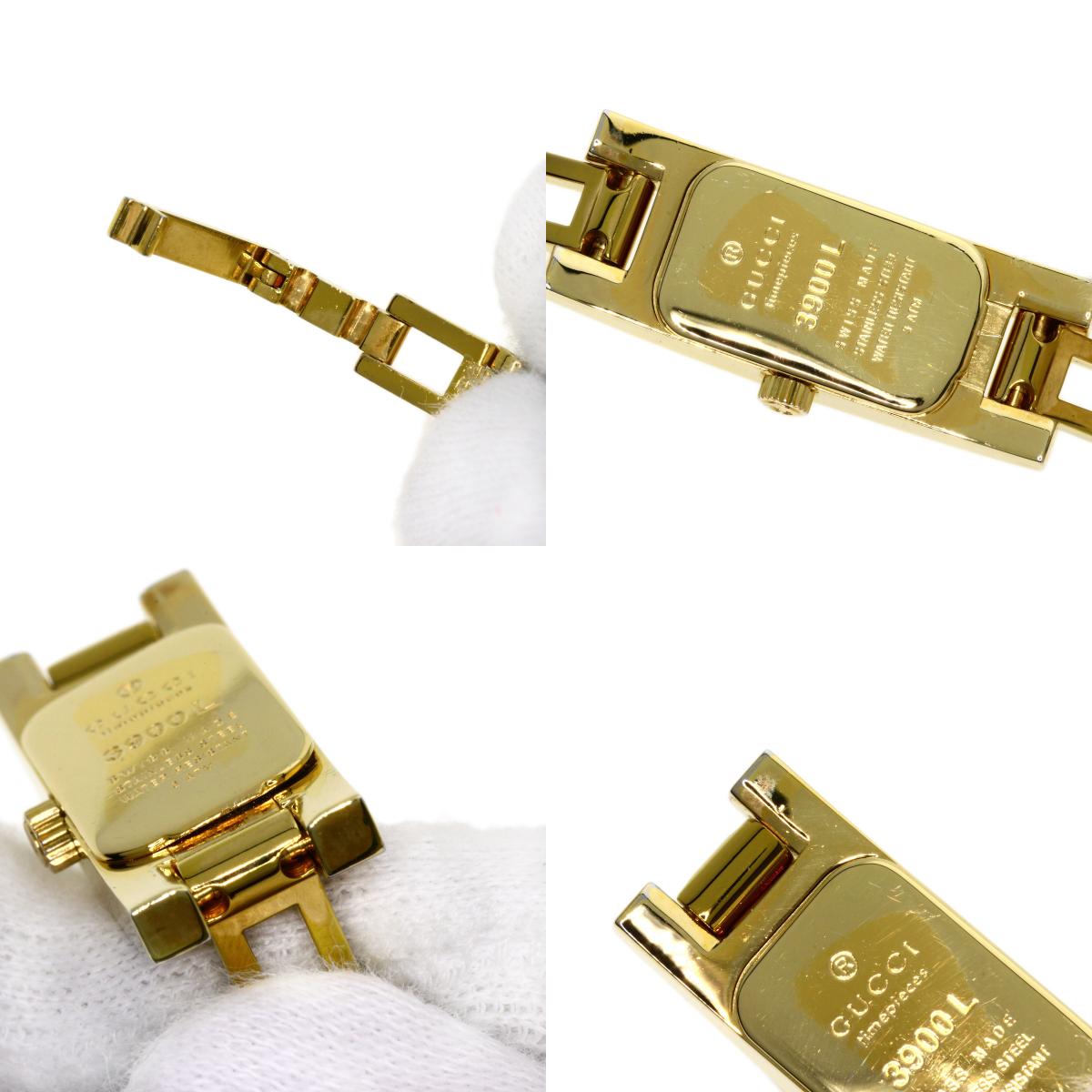 GUCCI グッチ 3900L スクエアフェイス 腕時計 GP レディース 中古