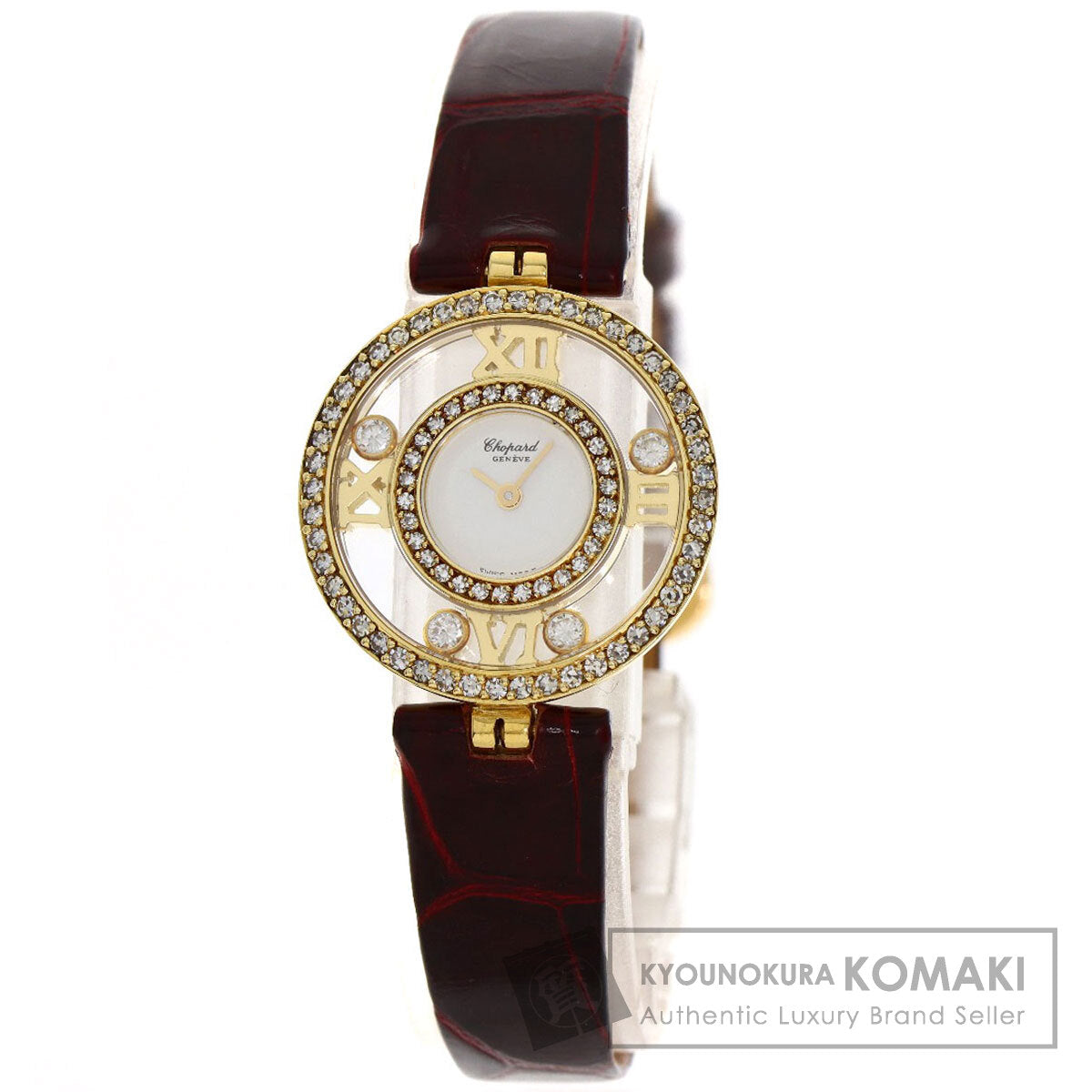 Chopard ショパール S20/5558 ハッピーダイヤモンド 腕時計 K18YG レディース 中古