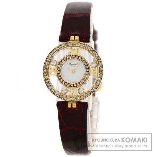 Chopard ショパール S20/5558 ハッピーダイヤモンド 腕時計 K18YG レディース 中古