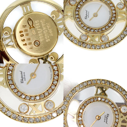 Chopard ショパール S20/5558 ハッピーダイヤモンド 腕時計 K18YG レディース 中古