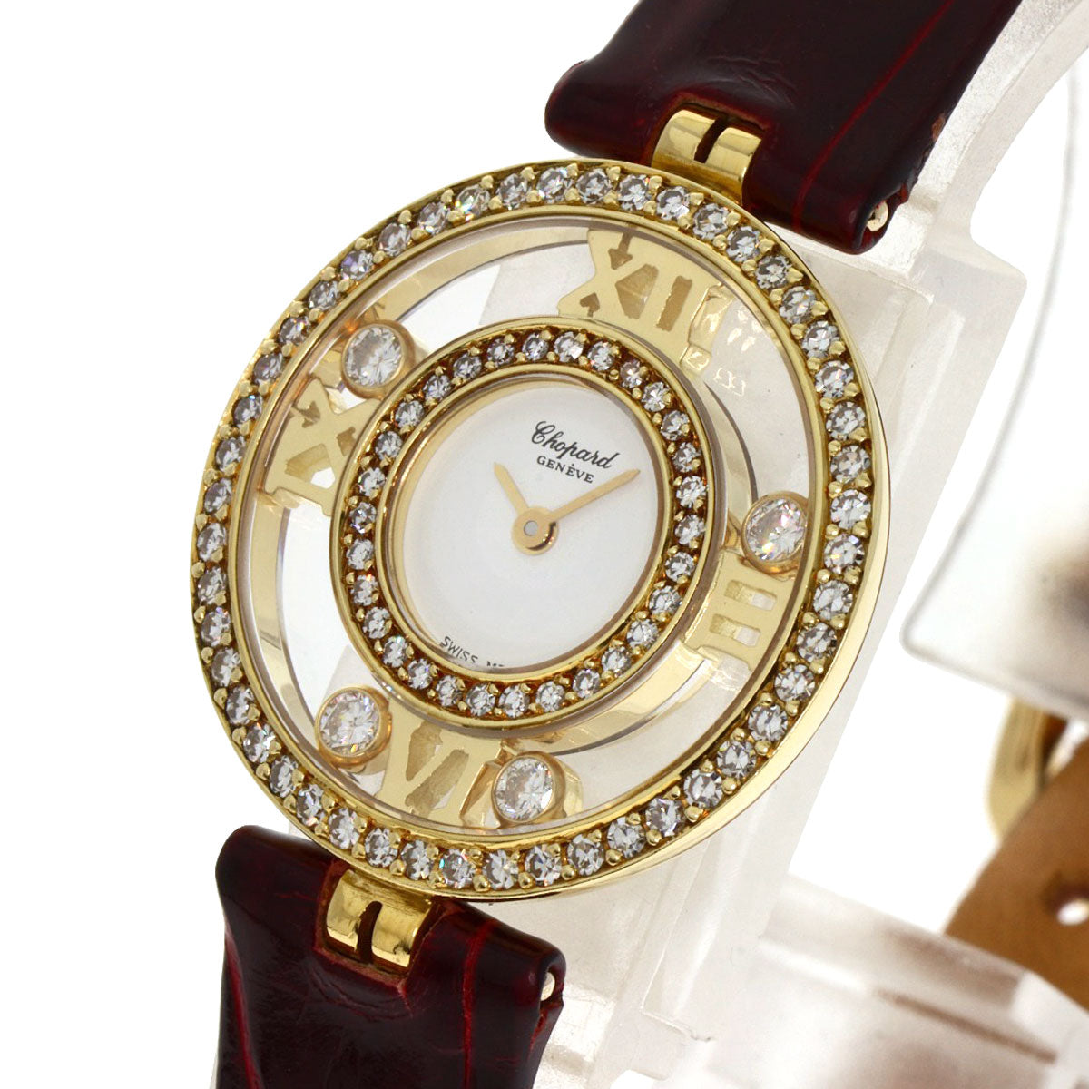 Chopard ショパール S20/5558 ハッピーダイヤモンド 腕時計 K18YG レディース 中古