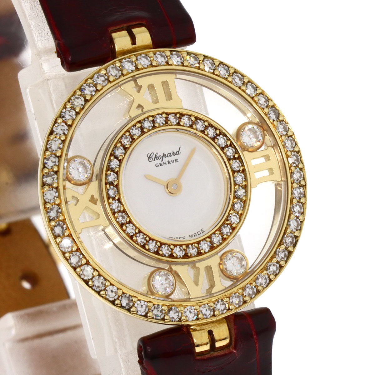 Chopard ショパール S20/5558 ハッピーダイヤモンド 腕時計 K18YG レディース 中古