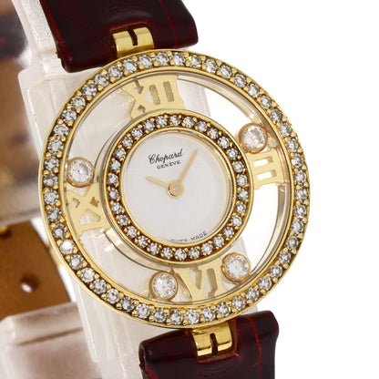 Chopard ショパール S20/5558 ハッピーダイヤモンド 腕時計 K18YG レディース 中古