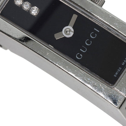 GUCCI グッチ 110 スクエアフェイス 3P ダイヤモンド 腕時計 SS レディース 中古