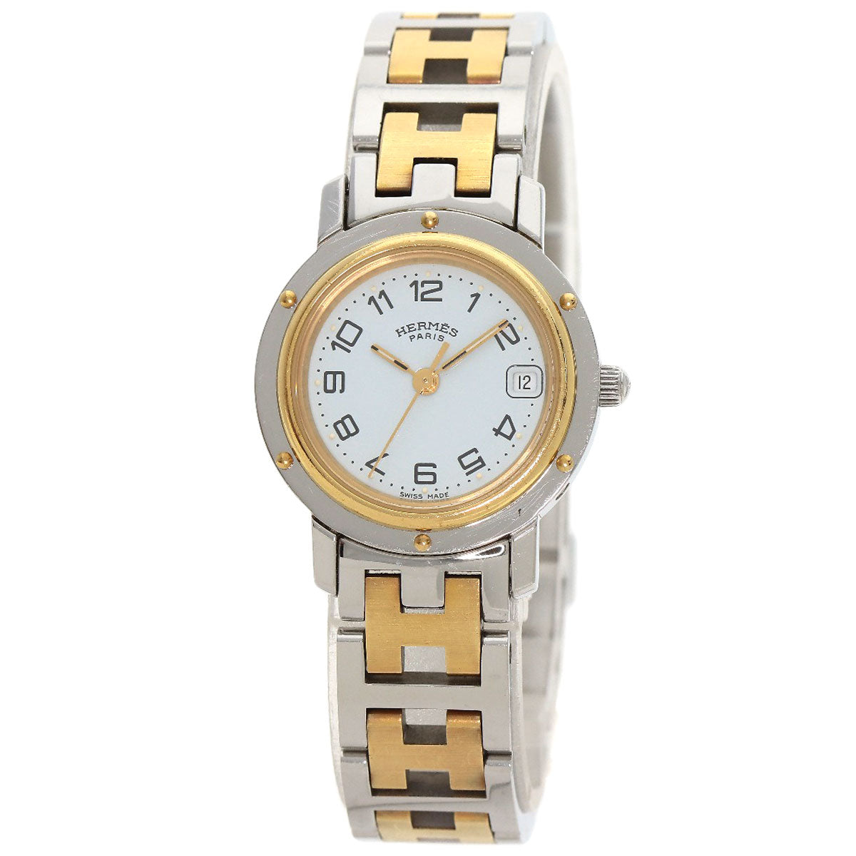 HERMES エルメス CL4.220 クリッパー 腕時計 SS レディース 中古