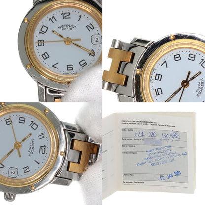 HERMES エルメス CL4.220 クリッパー 腕時計 SS レディース 中古