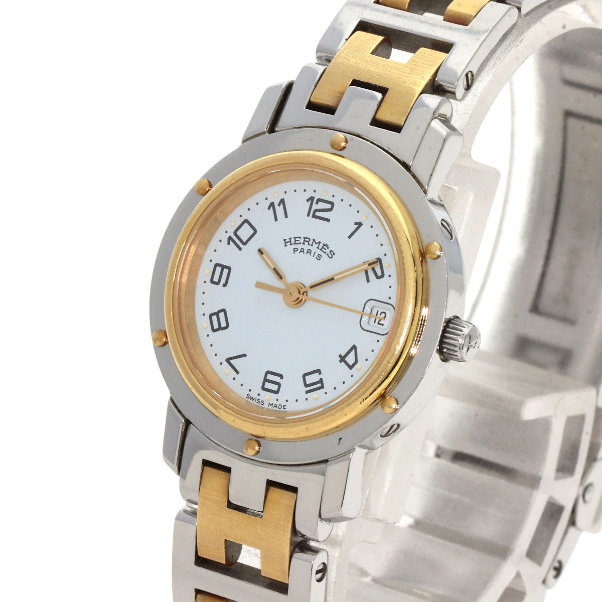 HERMES エルメス CL4.220 クリッパー 腕時計 SS レディース 中古