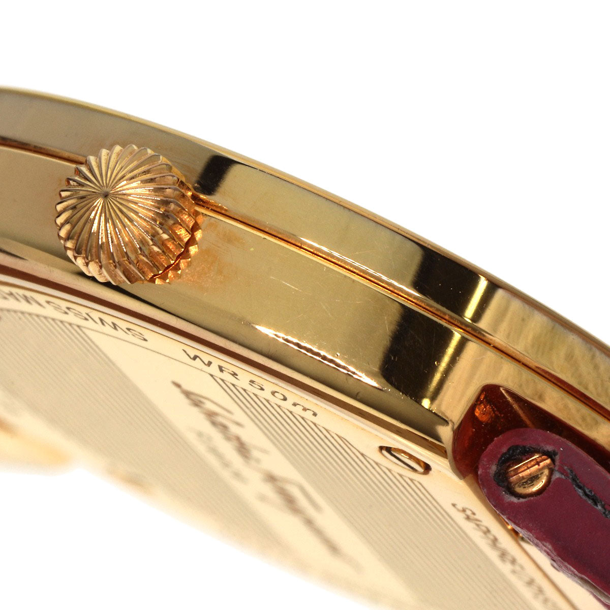 Salvatore Ferragamo サルヴァトーレフェラガモ F72 ラウンドフェイス 腕時計 GP レディース 中古