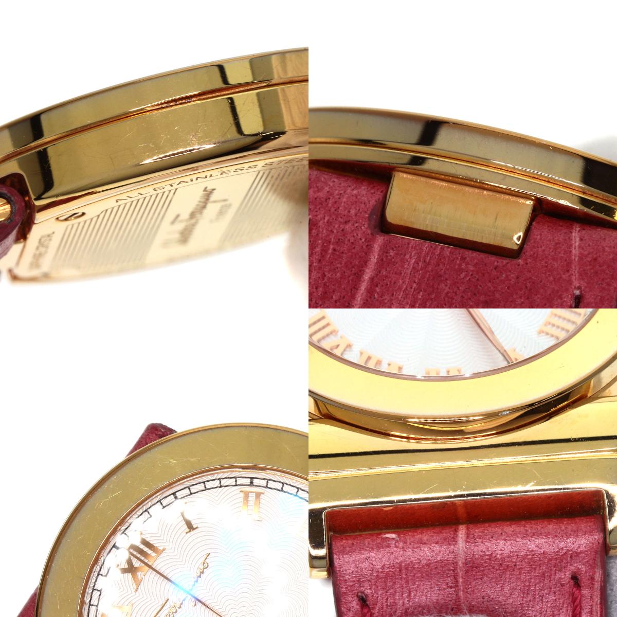 Salvatore Ferragamo サルヴァトーレフェラガモ F72 ラウンドフェイス 腕時計 GP レディース 中古