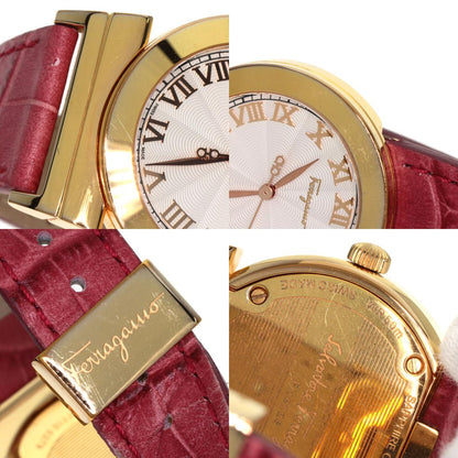 Salvatore Ferragamo サルヴァトーレフェラガモ F72 ラウンドフェイス 腕時計 GP レディース 中古