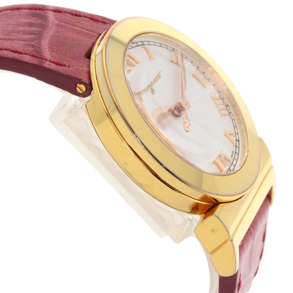 Salvatore Ferragamo サルヴァトーレフェラガモ F72 ラウンドフェイス 腕時計 GP レディース 中古