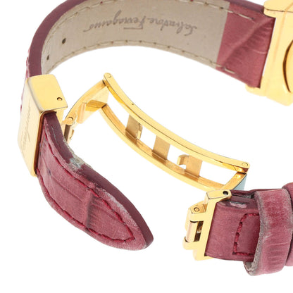 Salvatore Ferragamo サルヴァトーレフェラガモ F72 ラウンドフェイス 腕時計 GP レディース 中古