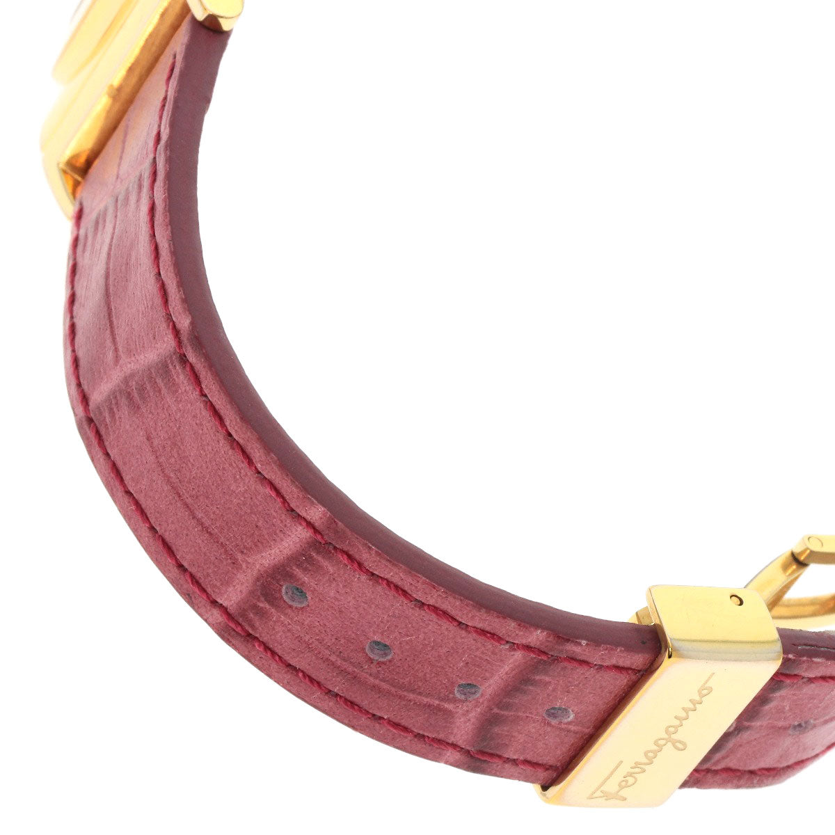 Salvatore Ferragamo サルヴァトーレフェラガモ F72 ラウンドフェイス 腕時計 GP レディース 中古