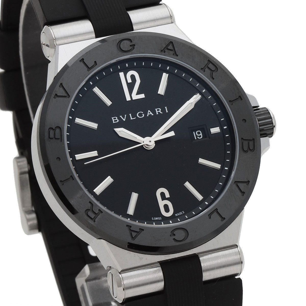 BVLGARI ブルガリ DG42SC ディアゴノ セラミック 腕時計 SS メンズ 中古