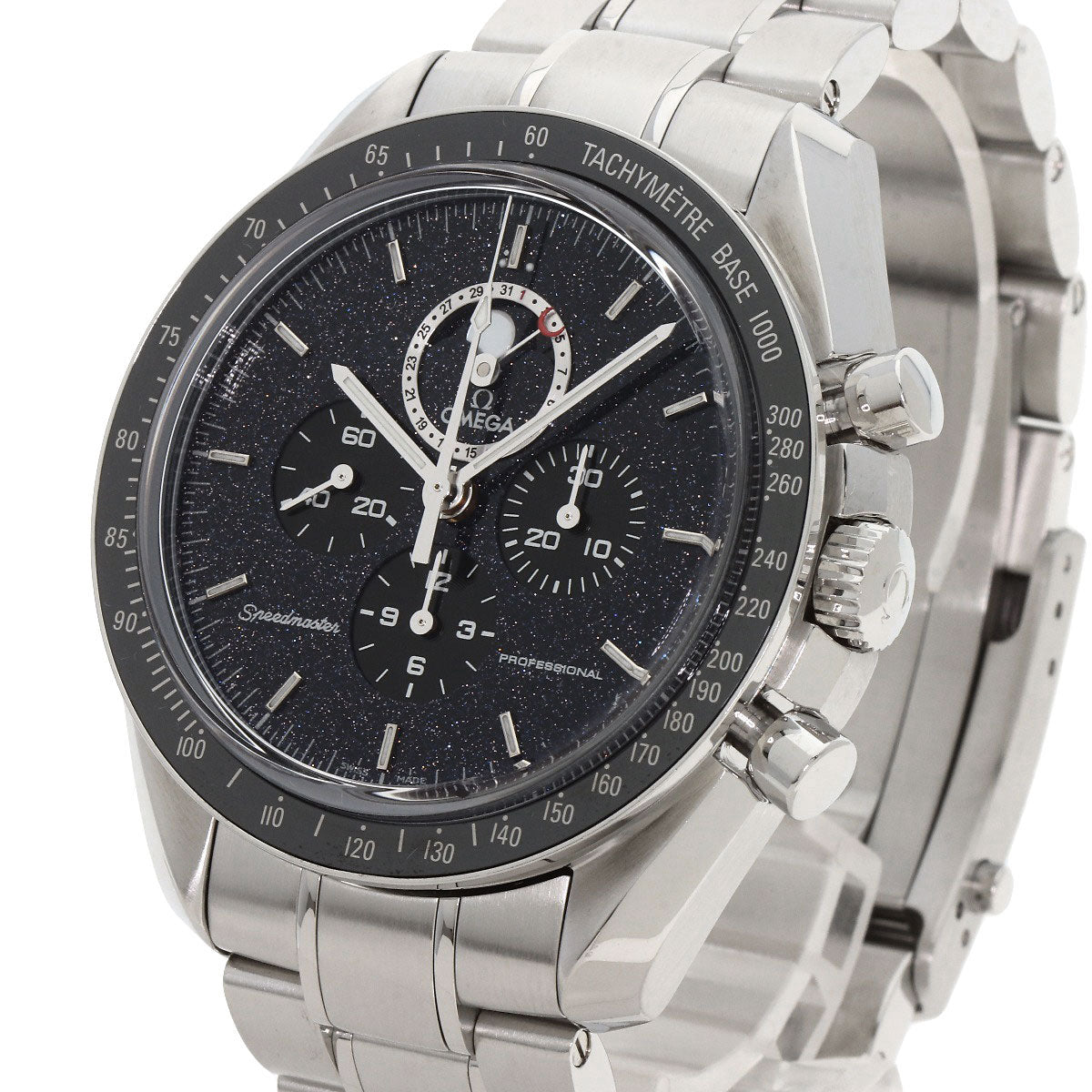 OMEGA オメガ 311.33.44.32.01.001 スピードマスター アベンチュリン ムーンフェイズ 腕時計 SS メンズ 中古