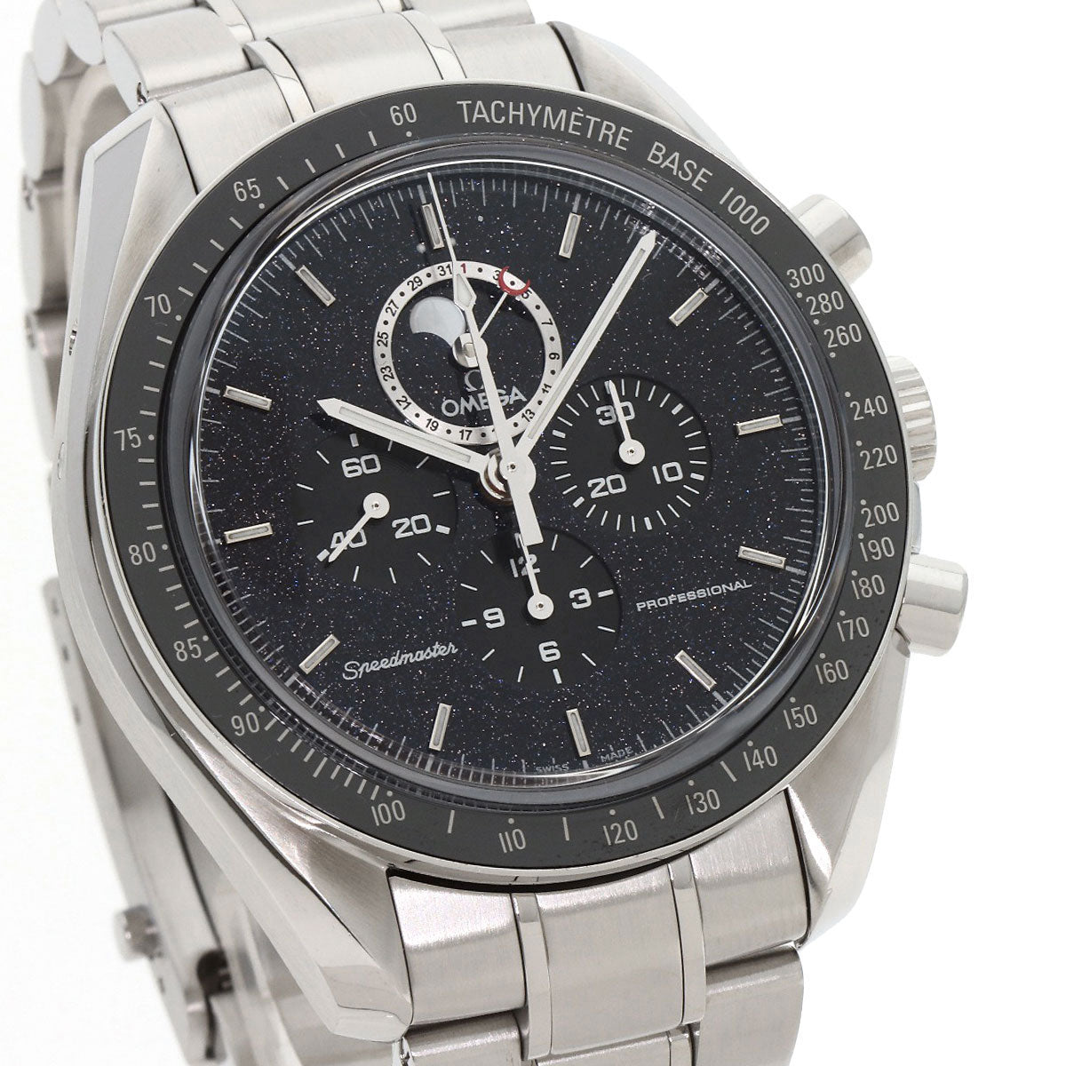 OMEGA オメガ 311.33.44.32.01.001 スピードマスター アベンチュリン ムーンフェイズ 腕時計 SS メンズ 中古