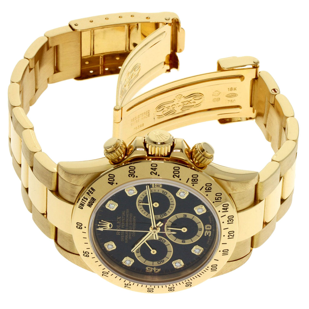 ROLEX ロレックス 16528G コスモグラフ デイトナ 8P ダイヤモンド 腕時計 K18YG メンズ 中古
