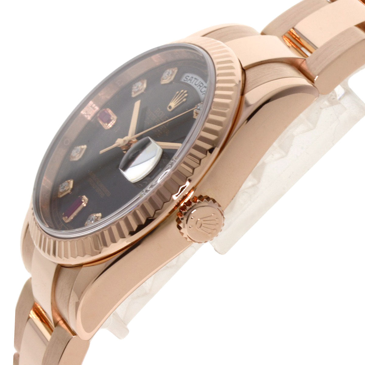 ROLEX ロレックス 118235F デイデイト ルビー ダイヤモンド 腕時計 K18PG メンズ 中古