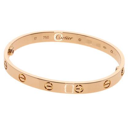 CARTIER カルティエ ラブブレス ドライバー無し #17 ブレスレット K18PG レディース 中古