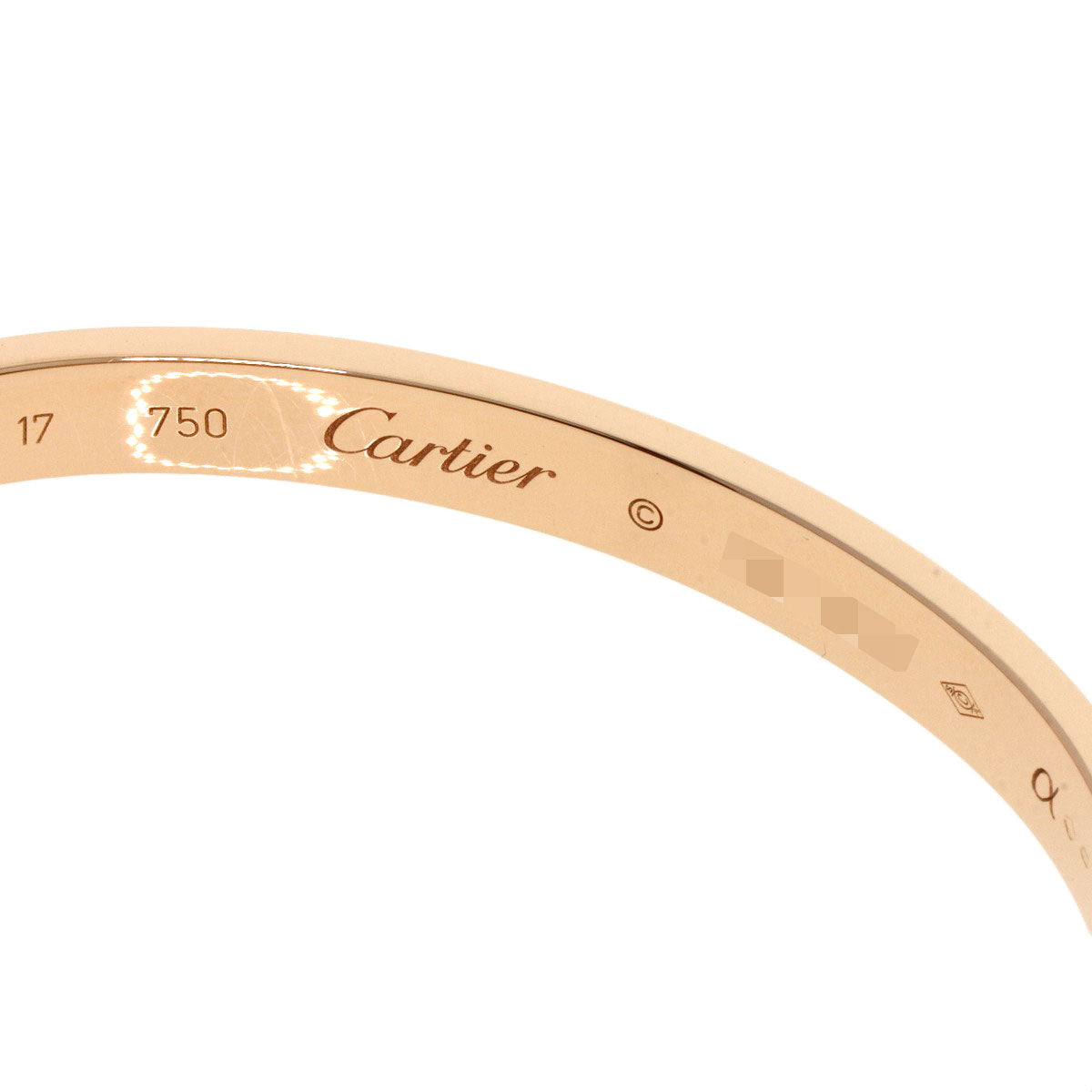 CARTIER カルティエ ラブブレス ドライバー無し #17 ブレスレット K18PG レディース 中古