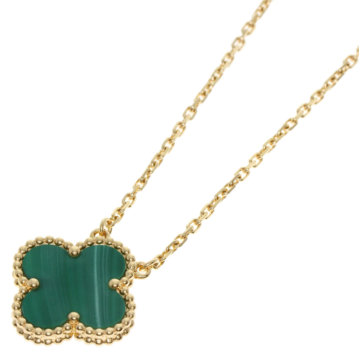Van Cleef & Arpels ヴァンクリーフ＆アーペル ヴィンテージ アルハンブラ マラカイト ネックレス K18YG レディース 中古