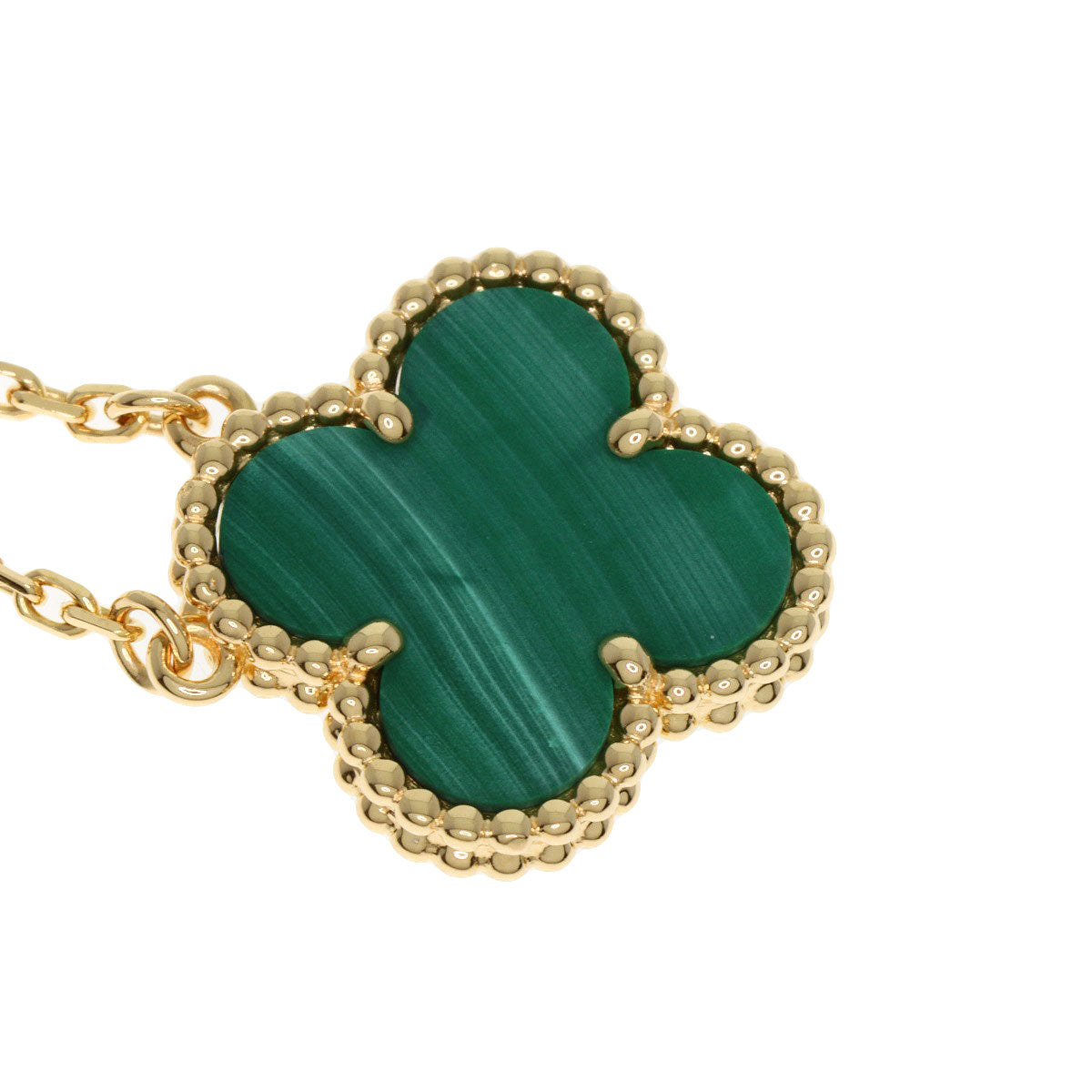 Van Cleef & Arpels ヴァンクリーフ＆アーペル ヴィンテージ アルハンブラ マラカイト ネックレス K18YG レディース 中古