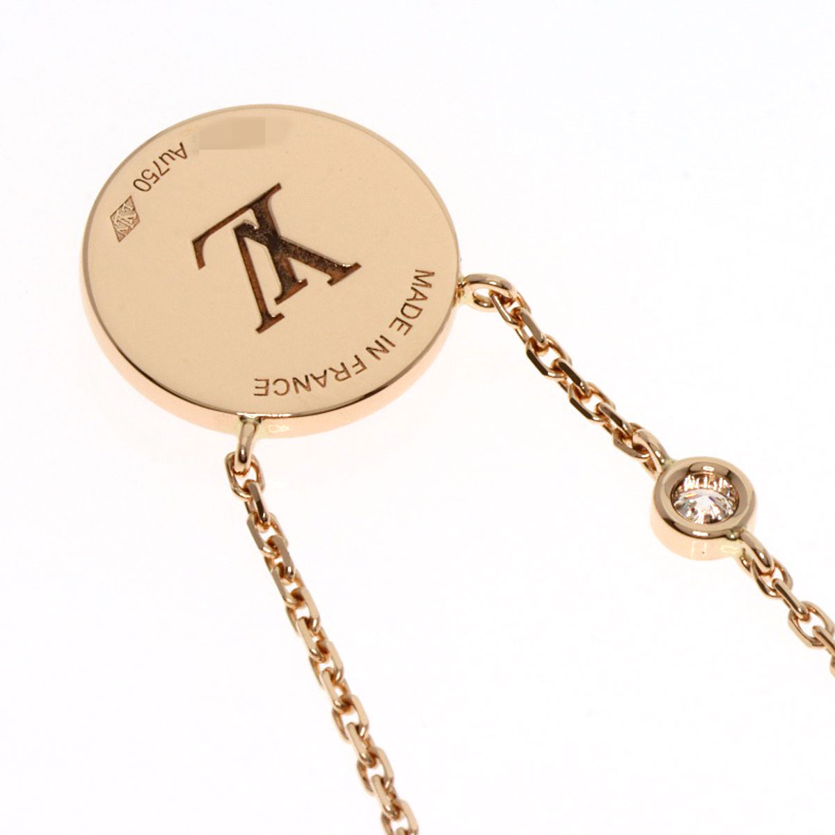 LOUIS VUITTON ルイヴィトン サン ブロッサム 1P ダイヤモンド ネックレス K18PG レディース 中古