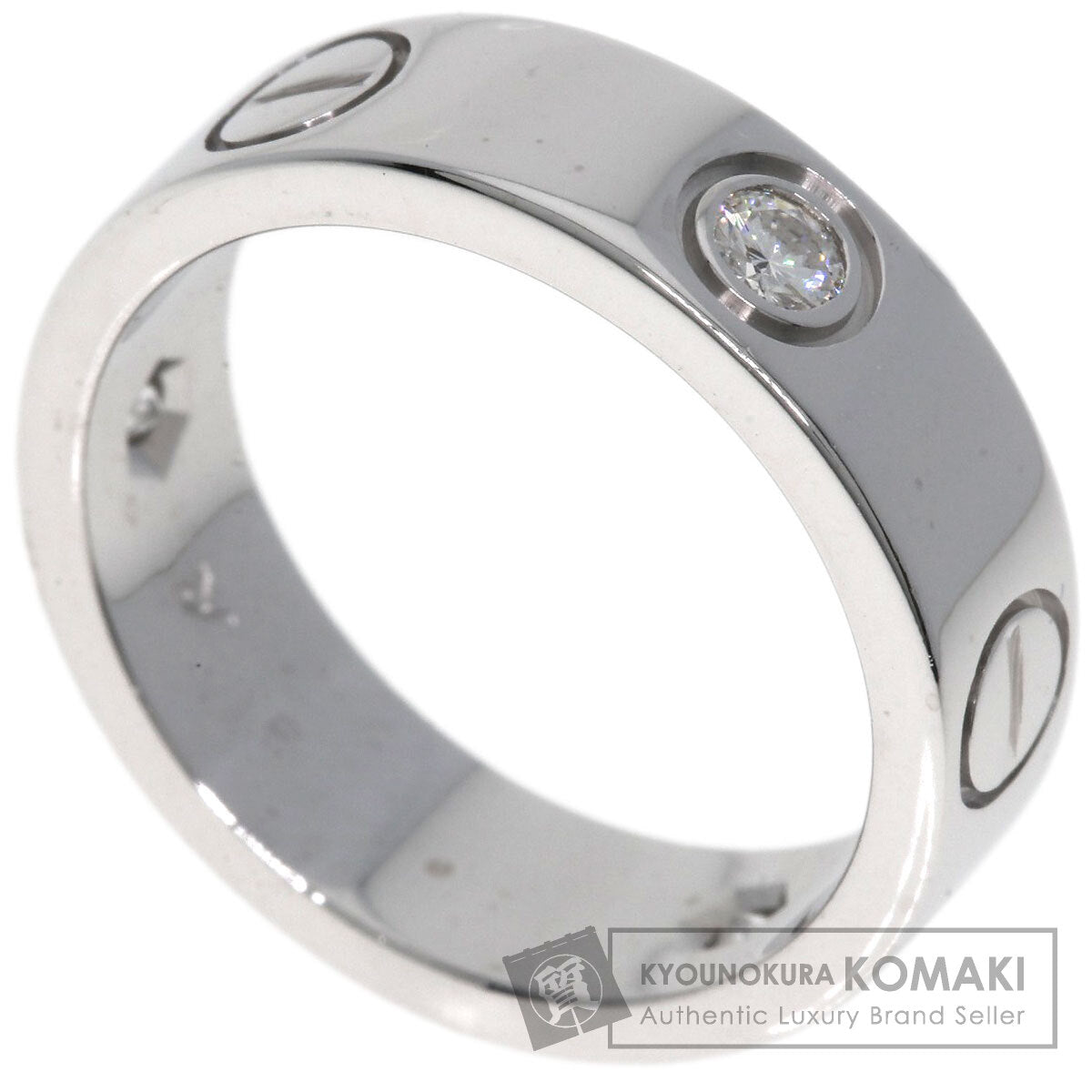 CARTIER カルティエ ラブリング ハーフ ダイヤモンド #50 リング・指輪 K18WG レディース 中古