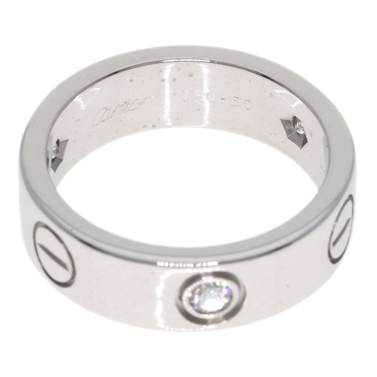 CARTIER カルティエ ラブリング ハーフ ダイヤモンド #50 リング・指輪 K18WG レディース 中古