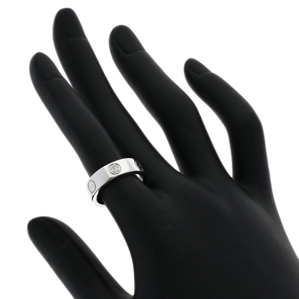 CARTIER カルティエ ラブリング ハーフ ダイヤモンド #50 リング・指輪 K18WG レディース 中古