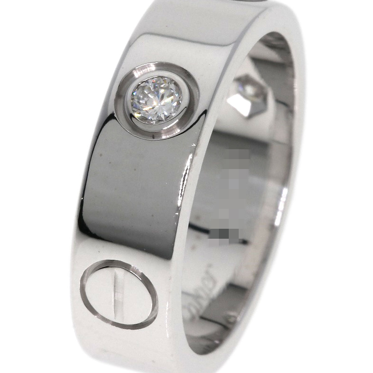 CARTIER カルティエ ラブリング ハーフ ダイヤモンド #50 リング・指輪 K18WG レディース 中古