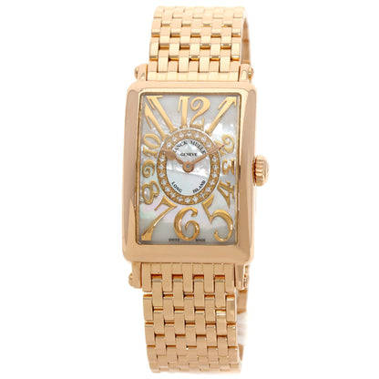 FRANCK MULLER フランクミュラー 902QZRELMOP CD1R ロングアイランド ダイヤモンド マザーオブパール 腕時計 K18PG レディース 中古