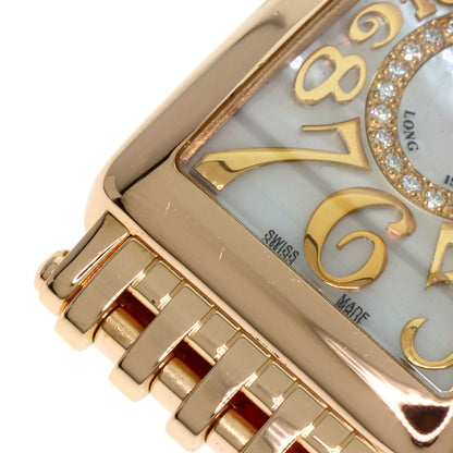 FRANCK MULLER フランクミュラー 902QZRELMOP CD1R ロングアイランド ダイヤモンド マザーオブパール 腕時計 K18PG レディース 中古