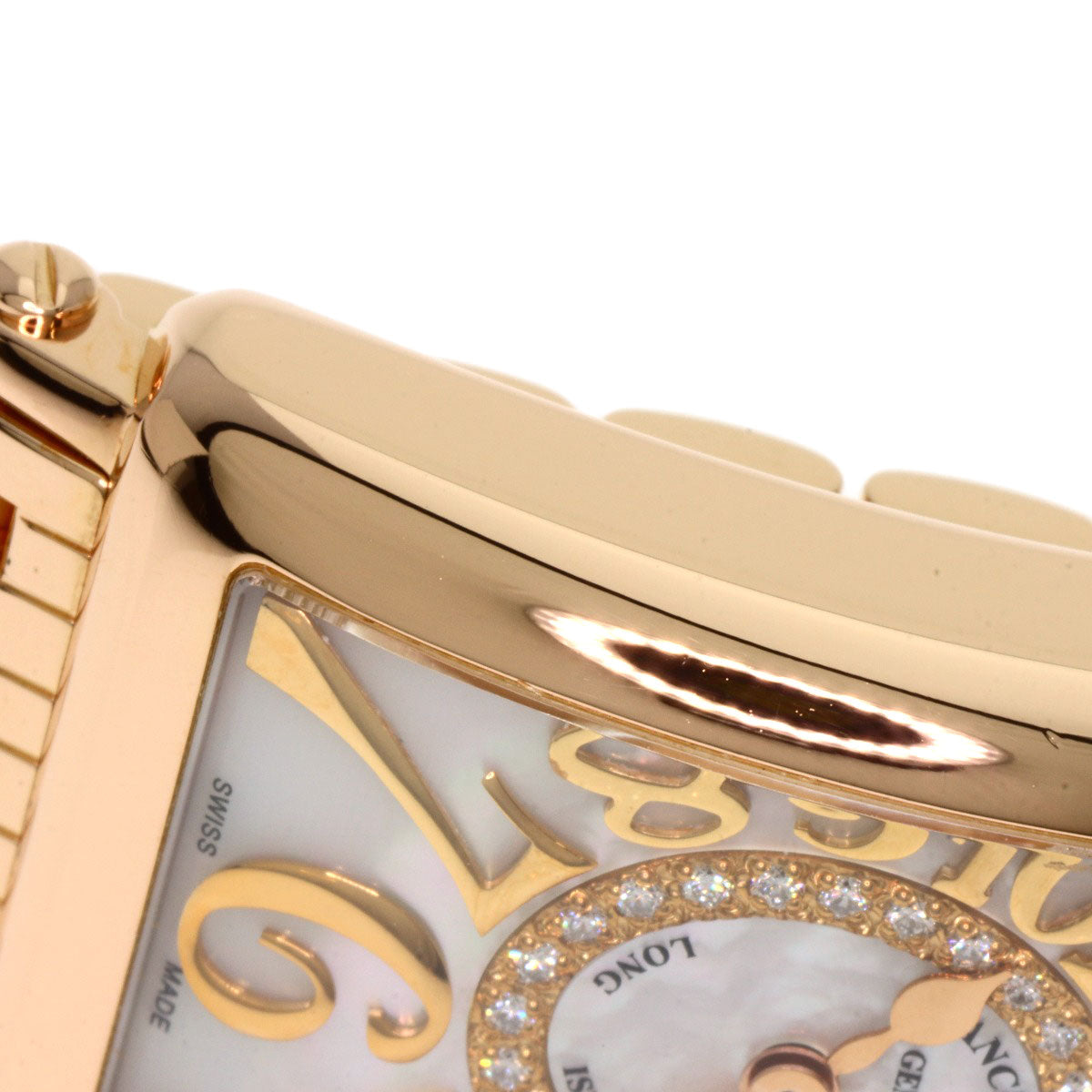 FRANCK MULLER フランクミュラー 902QZRELMOP CD1R ロングアイランド ダイヤモンド マザーオブパール 腕時計 K18PG レディース 中古