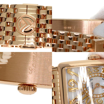 FRANCK MULLER フランクミュラー 902QZRELMOP CD1R ロングアイランド ダイヤモンド マザーオブパール 腕時計 K18PG レディース 中古