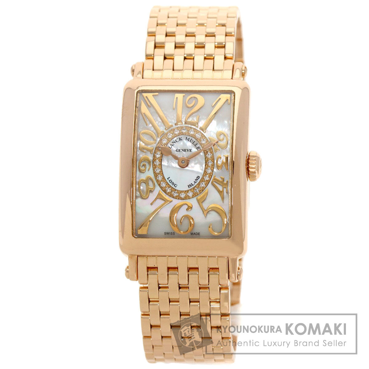 FRANCK MULLER フランクミュラー 902QZRELMOP CD1R ロングアイランド ダイヤモンド マザーオブパール 腕時計 K18PG レディース 中古