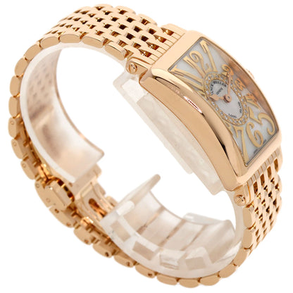 FRANCK MULLER フランクミュラー 902QZRELMOP CD1R ロングアイランド ダイヤモンド マザーオブパール 腕時計 K18PG レディース 中古