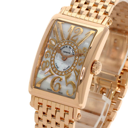 FRANCK MULLER フランクミュラー 902QZRELMOP CD1R ロングアイランド ダイヤモンド マザーオブパール 腕時計 K18PG レディース 中古