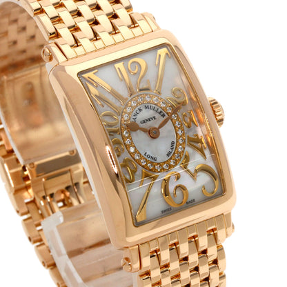 FRANCK MULLER フランクミュラー 902QZRELMOP CD1R ロングアイランド ダイヤモンド マザーオブパール 腕時計 K18PG レディース 中古