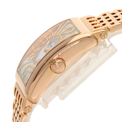 FRANCK MULLER フランクミュラー 902QZRELMOP CD1R ロングアイランド ダイヤモンド マザーオブパール 腕時計 K18PG レディース 中古