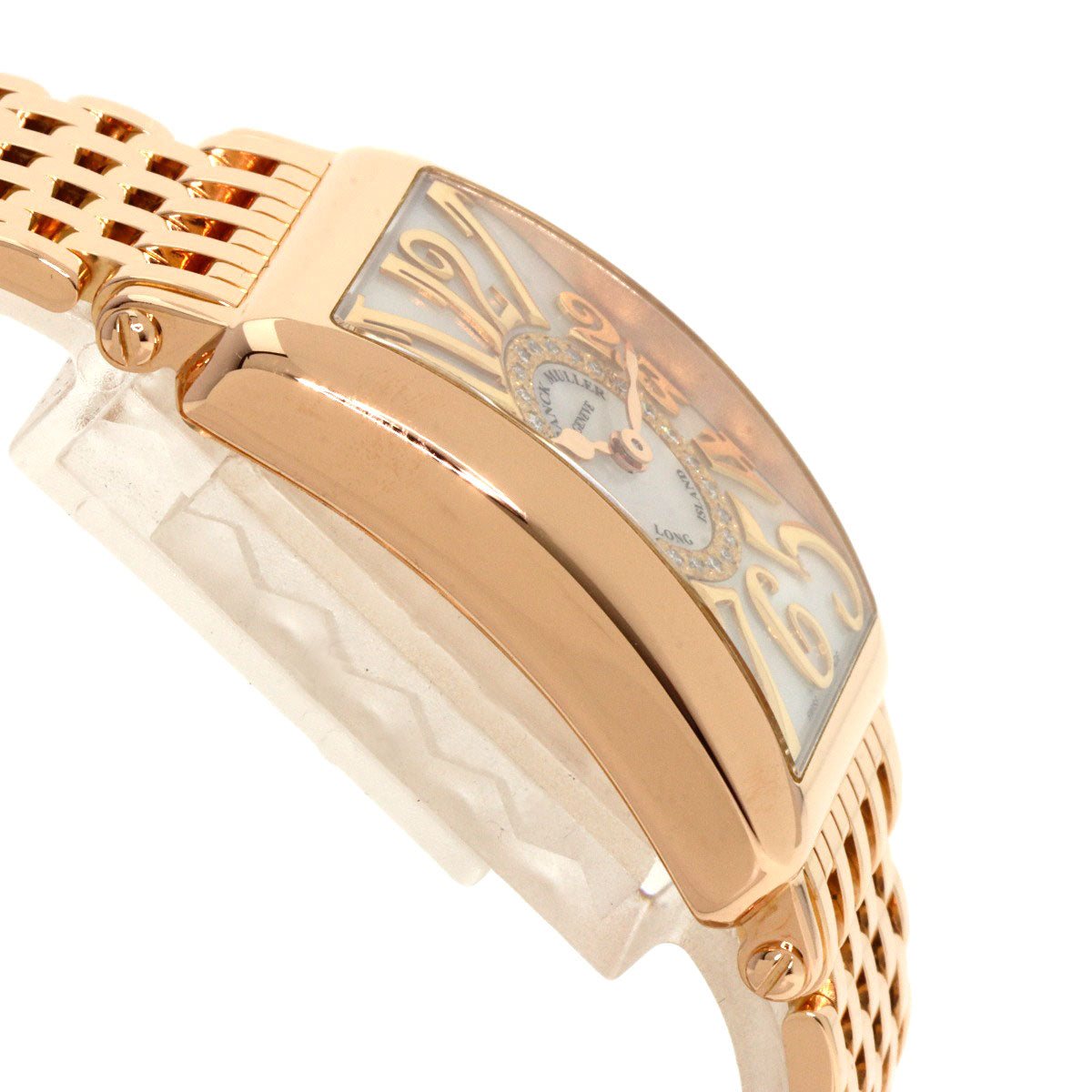FRANCK MULLER フランクミュラー 902QZRELMOP CD1R ロングアイランド ダイヤモンド マザーオブパール 腕時計 K18PG レディース 中古
