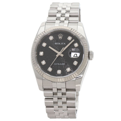 ROLEX ロレックス 116234G デイトジャスト 10P ダイヤモンド 腕時計 SS メンズ 中古