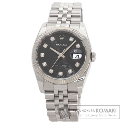 ROLEX ロレックス 116234G デイトジャスト 10P ダイヤモンド 腕時計 SS メンズ 中古