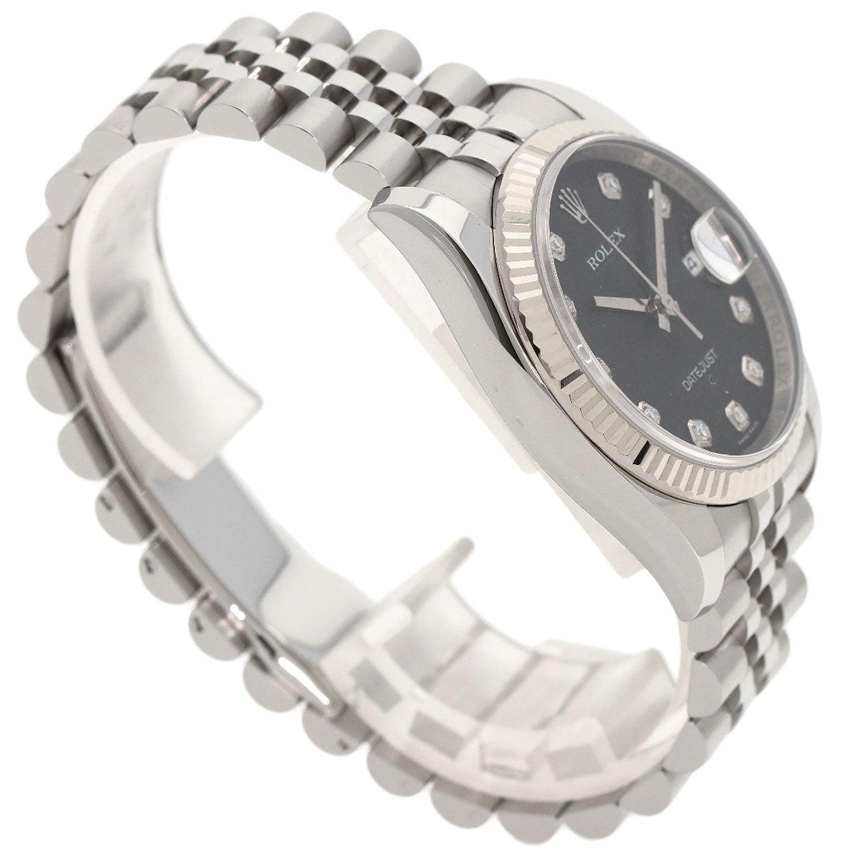 ROLEX ロレックス 116234G デイトジャスト 10P ダイヤモンド 腕時計 SS メンズ 中古