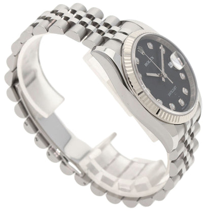 ROLEX ロレックス 116234G デイトジャスト 10P ダイヤモンド 腕時計 SS メンズ 中古