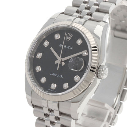 ROLEX ロレックス 116234G デイトジャスト 10P ダイヤモンド 腕時計 SS メンズ 中古