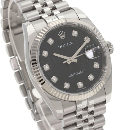 ROLEX ロレックス 116234G デイトジャスト 10P ダイヤモンド 腕時計 SS メンズ 中古