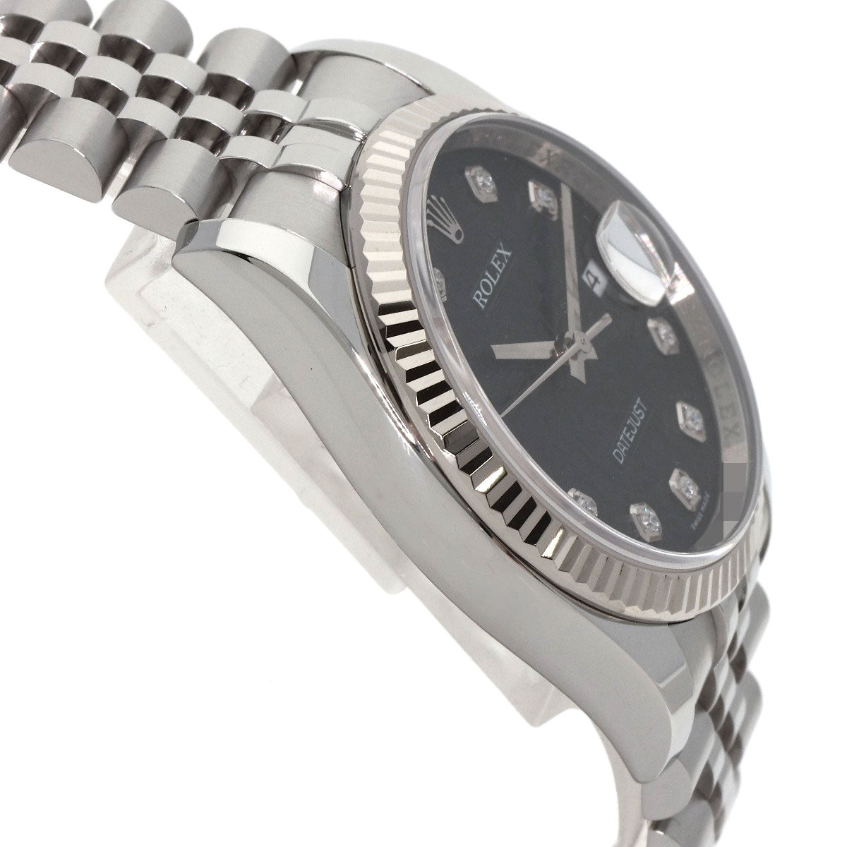 ROLEX ロレックス 116234G デイトジャスト 10P ダイヤモンド 腕時計 SS メンズ 中古