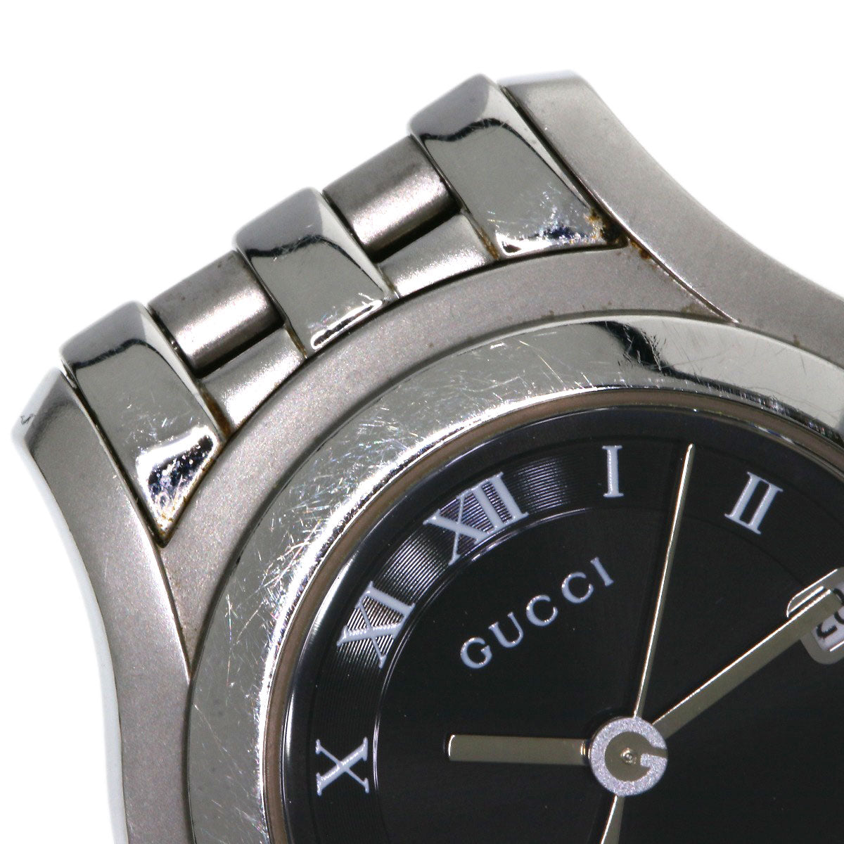 GUCCI グッチ 5500L ラウンドフェイス 腕時計 SS レディース 中古